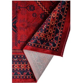 Resim Woolhome Miras 1001 Bordo Etnik Desenli Hav Toz Vermeyen Robot Süpürgeye Uygun Salon Halısı Bordo 