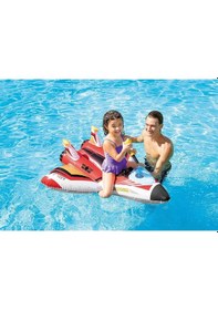 Resim Intex 57536 Su Tabancalı Kırmızı Uçak Şişme Çocuk Binici 117cm Çok Renkli 