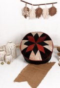 Resim Ottoman Pouffe İskandinav El Yapımı Hakiki Kuzu Derisi Bohem Bahçe Balkon Bungalov Puf Minder 60x30cm(DOLGUSUZ) 