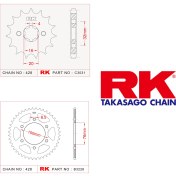 Resim RK Yamaha YZF 125 R Rk Ön Arka Dişli 428 - 14/48 T (2008-2018) 