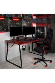 Resim IKEA oyuncu masası, siyah, 140x80 cm 