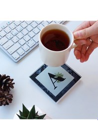 Resim Decorita Cam Bardak Altlığı Harfli Tasarım A Harfi 4'lü Takım 10 CM x 10 CM Çok Renkli 