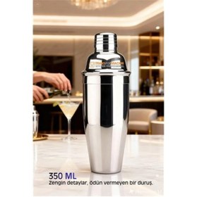 Resim shopwave 350 ml Inox Shaker - Kokteyl Karıştırma Kabı Süzgeçli Bar Shaker Paslanmaz Çelik 