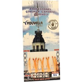 Resim Çinekop Çaparisi UV-GLOW Simli 10 İğneli Kolay Açılan Çapari 025mm Beden x 035mm Köstek - 86 