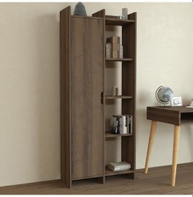 Resim Offer Çok Raflı, Tek Kapaklı Kitaplık Kilim - 180 Cm, Ev-ofis, Kütüphane - Kahverengi Kahverengi 