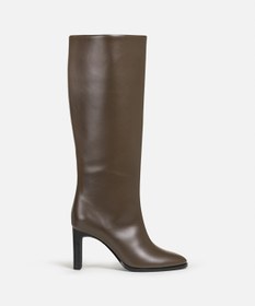 Resim İpekyol Deri görünümlü topuklu çizme 