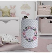 Resim Mekta Home Bebek Ve Çocuk Odası Çiçekli Zikzak Desenli Oyuncak Sepeti Renkli Çok Renkli 