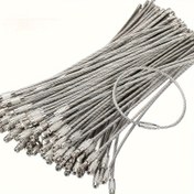 Resim 10 adet Paslanmaz Çelik Tel Anahtar, Çelik Halka Ayarlama, Açık Dairesel Asma Etiket Halkası, Esnek Etiket Halkası, 2mm X 15cm Çelik Tel Halkası 