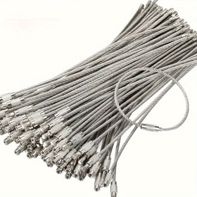Resim 10 adet Paslanmaz Çelik Tel Anahtar, Çelik Halka Ayarlama, Açık Dairesel Asma Etiket Halkası, Esnek Etiket Halkası, 2mm X 15cm Çelik Tel Halkası 