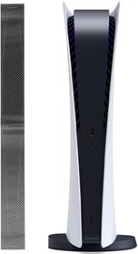 Resim yaogohua PS5 için Konsol Orta Kaplama Entegre Çizilmeye Dayanıklı Konsol Merkezi Parça Kaplama PS5 Dijital Versiyon Konsol Orta Parça Kaplama (Karbon Fiber Siyah) 