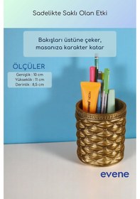 Resim Kalemlik Masa Kalemliği Organizer Kalemlik Altın Eskitme Renk Model 85 Çok Renkli 