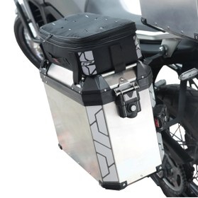 Resim GP KOMPOZİT Universal 40 lt x 2 Alüminyum ve Kumaş Motosiklet Yan Çanta Seti Siyah 