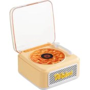 Resim Nostalji Mini Plak Görünümlü Radyolu Bluetooth Hoparlör 3D Ses Dalgası Retro Müzik Plak Sarı 