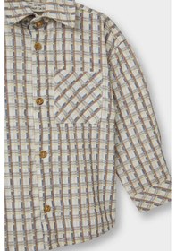 Resim Defacto Erkek Bebek Kareli Gofre Dokulu Uzun Kollu Gömlek F5128a525aubg286 Bej 