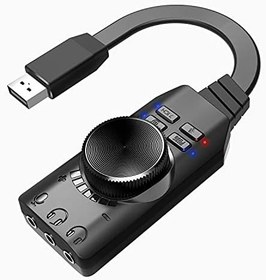 Resim Coverzone USB DSP Ses Kartı | PUBG, LOL Ses Efektleri, Sanal 7.1 Kanal, Mikrofon Mute, 3.5mm Audio+Mic Giriş, Plug and Play, PC/Mac Uyumluluğu, Kolay Kurulum | GS3 Mark II 