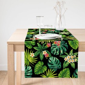 Resim Siyah Zemin Yapraklar Özel Tasarım Süet Runner 