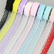 Resim 9.14 metre Canlı Çiçekli Dantel Süslemeli Kurdele, 1.4cm Genişliğinde - DIY El İşleri, Düğün Dekorasyonu, Doğum Günü Kutlamaları & Tatil Süslemeleri için Zarif Kumaş, El İşleri için Kurdele 