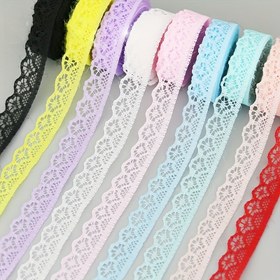 Resim 9.14 metre Canlı Çiçekli Dantel Süslemeli Kurdele, 1.4cm Genişliğinde - DIY El İşleri, Düğün Dekorasyonu, Doğum Günü Kutlamaları & Tatil Süslemeleri için Zarif Kumaş, El İşleri için Kurdele 