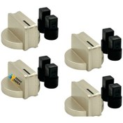 Resim Ocak Düğme Takımı Universal 4 Lü Gold Çift Adaptörlü 
