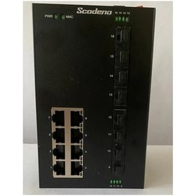 Resim SCODENO Scodone 8 Port Bakır 8*10/100/1000 8*1000 Port Fiber Girişli 16 Port Endüstriyel Yönetilebil 