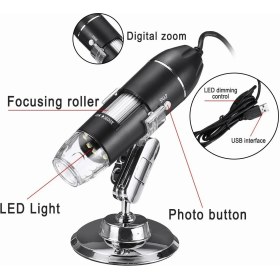 Resim Braventa Collection Cilt ve Saç Analiz Cihazı 1600X 2.mp USB 8 LED Digital Mikroskop 