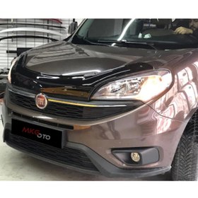 Resim MKG Fiat Doblo 2015 - 2018 Ön Kaput Koruyucu Rüzgarlığı Piano Black 3.2 Mm Kalın Plastik 