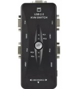 Resim 4 Port Usb Kvm Switch, 4 Kasa 1 Monitör Switch, 4 Bilgisayarı Tek Elden Yönetin, 