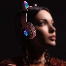 Resim PSR Aksesuar L400 Bluetooth Kulaklık | Kedi Kulağı Tasarımlı RGB LED Işıklı, Gürültü Önleyici, Mikro SD Destekli, Şok Ses Efektli, Kablosuz Kulak Üstü Kulaklık (Siyah) 