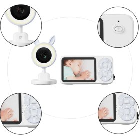 Resim Beruflic Gece Görüşlü Bebek Telsizi Besleme Hatırlatıcılı LCD Ekran 