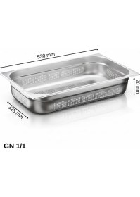 Resim Üret Çelik Üret Delikli gastronom Küvet Gn 1/1 20 mm 2,5 lt 