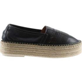 Resim Bueno Shoes Siyah Deri Kadın Espadril Babet 