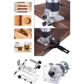 Resim Staxx Power 3500 Watt Mini Freze Formika Traşlama Makinesi 6mm Pens (Devir Ayarsız) + 12 Parça Freze Ucu 