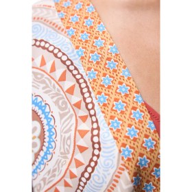 Resim Della Etnik Desen V Yaka Maxi Kimono 