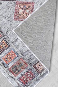 Resim Rovigo Dijital Baskı Yıkanabilir Kaymaz Taban Salon Halısı Rvg1721, Gri, 180 x 250 