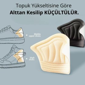 Resim Mawrond 1 Çift Siyah + 1 Çift Krem ( 2 Çift) Taç Şekilli, Yapışkanlı, Kesilebilir Ayakkabı Topuk Vurma Önleyici +Yırtık Gizleme+ Boşluk Alma Pedi 