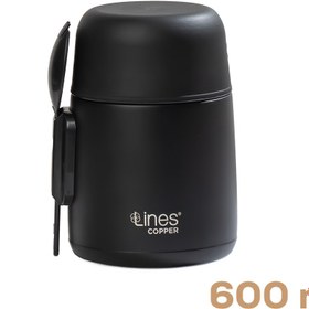 Resim Porsima Paslanmaz Çelik Vakumlu Yemek Termosu Beslenme Kutusu Taşınabilir Lunch Box Sefer Tası Siyah 600ml 