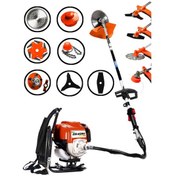 Resim Dragro DRG-7PR 7 Parça 4x4 2 Zamanlı Sırt Tipi Benzinli Motorlu Tırpan Ot Çim Çayır Biçme Kesme Makinesi 