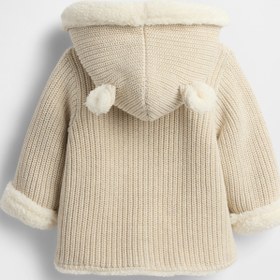 Resim Beyaz Bebek Sherpa Astarlı Hırka - Gri / 3-6M 