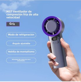 Resim Taşınabilir El Tipi Vantilatör 100 Ayarlanabilir Hız Yüksek V M57 Soğuk Kompres 