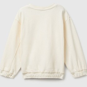 Resim Benetton Kız Bebek Ekru Kalpli Sweatshırt Ekru 