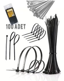 Resim Siyah Kablo Bağı Cırt Kelepçe-nylon66 2.5 X 100mm - Siyah 