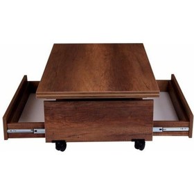 Resim Akıllı Sihirli Laptop Sehpa Yemek Masası Sehpa 2 Çekmeceli Beyaz 