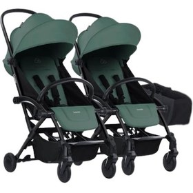 Resim Bumprider Connect³ İkiz Bebek Arabası / Black - Olive & Yan Düzenleyici + Çanta 