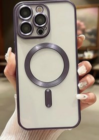 Resim Musal Iphone 14 Pro Max Kılıf Magsafe Köşeleri Renkli Lüx Şeffaf Kamera Lens Korumalı 