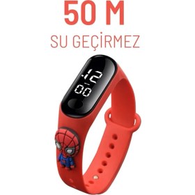Resim Zavira Çocuk Kol Saati LED Dokunmatik Su Geçirmez Spiderman Örümcek Adam 