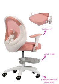 Resim Drift Luna Çocuk Çalışma Sandalyesi Ayak Pedallı Pembe 