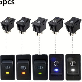 Resim 5 Adet Rocker Anahtar Otomobil ve Motosiklet Sis Lambası Anahtarı LED 12V 35A 4 Pin 