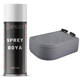 Resim Gri Duşakabin Jakuzi Küvet Sprey Boya Suya Dayanıklı 400 Ml. 