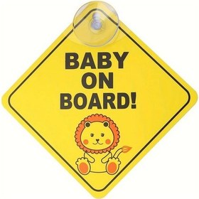 Resim Fochsia Araç İçin Bebek Uyarı Çıkartması Emniyetli Vantuzlu Geyik Desenli 