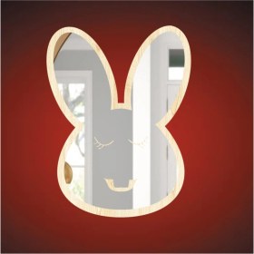 Resim PremiumPort Sevimli Tavşan Figürlü Dekoratif Güvenli Kırılmaz Ayna 